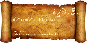Árpás Etelka névjegykártya
